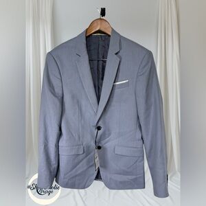Jacket mens ZARA Man Light Blue Blazer Jacket Size 38 NWT